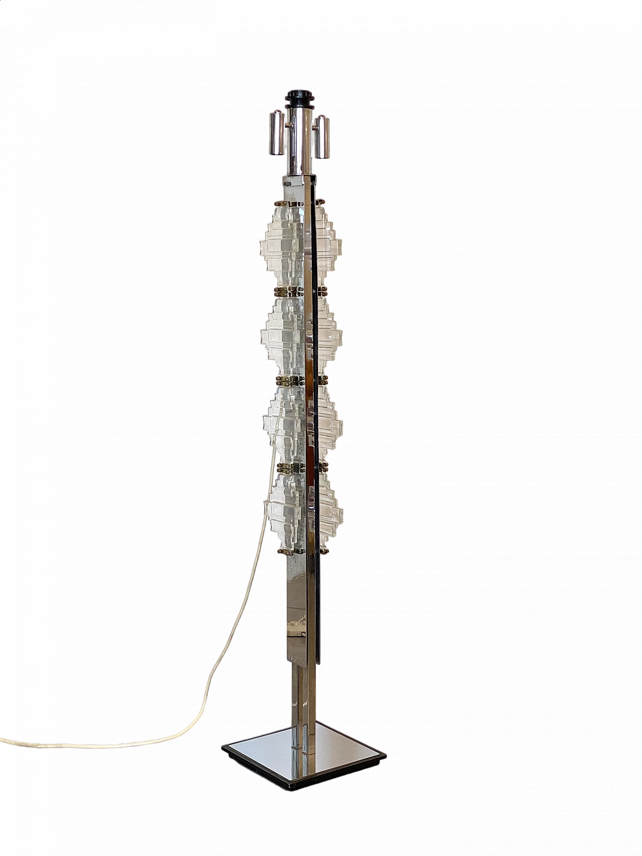 Floor lamp in chromed steel by Gaetano Sciolari, 1970s 12