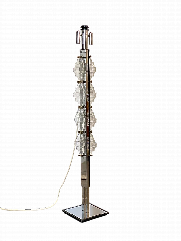 Floor lamp in chromed steel by Gaetano Sciolari, 1970s