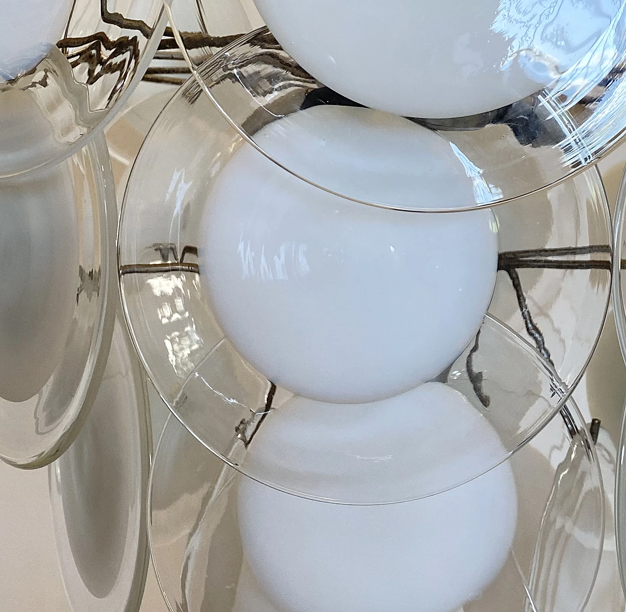 Chandelier in iron, steel and glass by Vistosi, 1960s 8