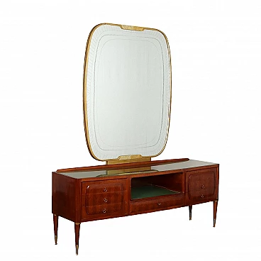 Dresser with mirror in exotic wood veneer, 1950s