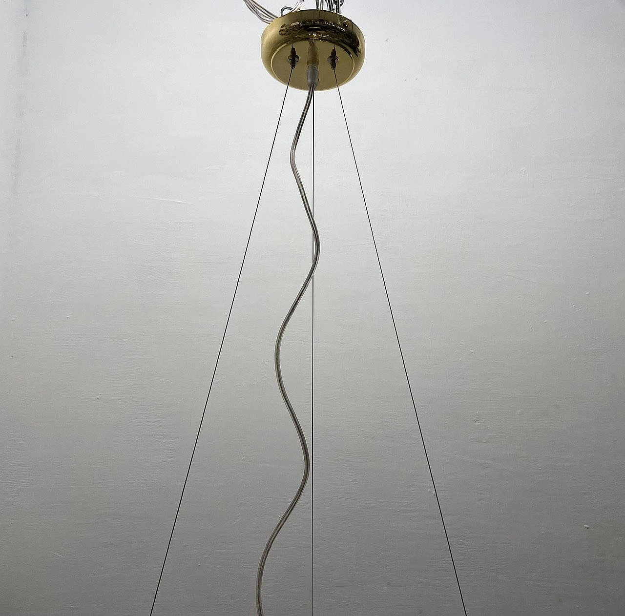 Murano glass and brass stem chandelier, 1980s 3
