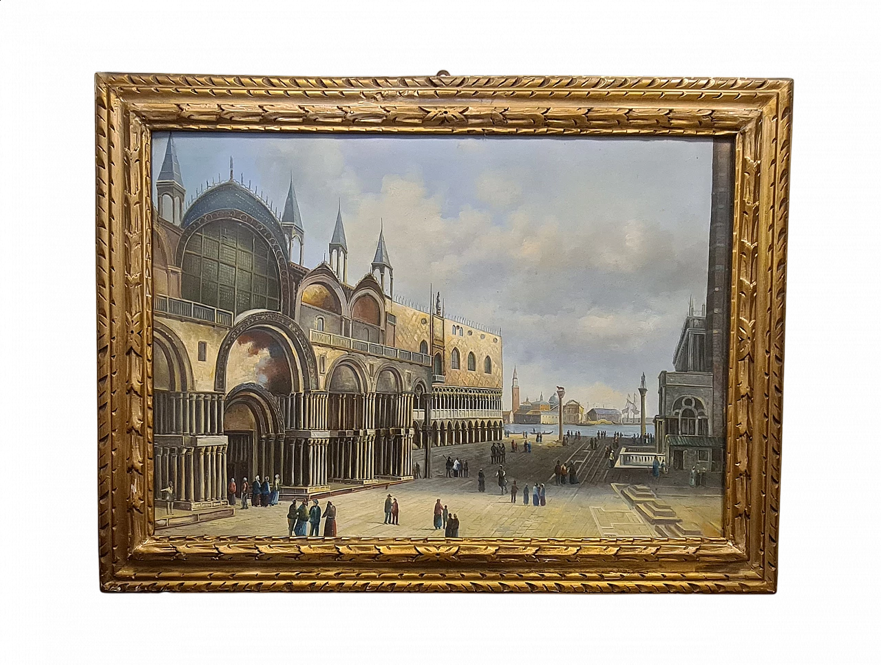 Veduta di Piazza San Marco a Venezia, olio su tela, anni '50 20