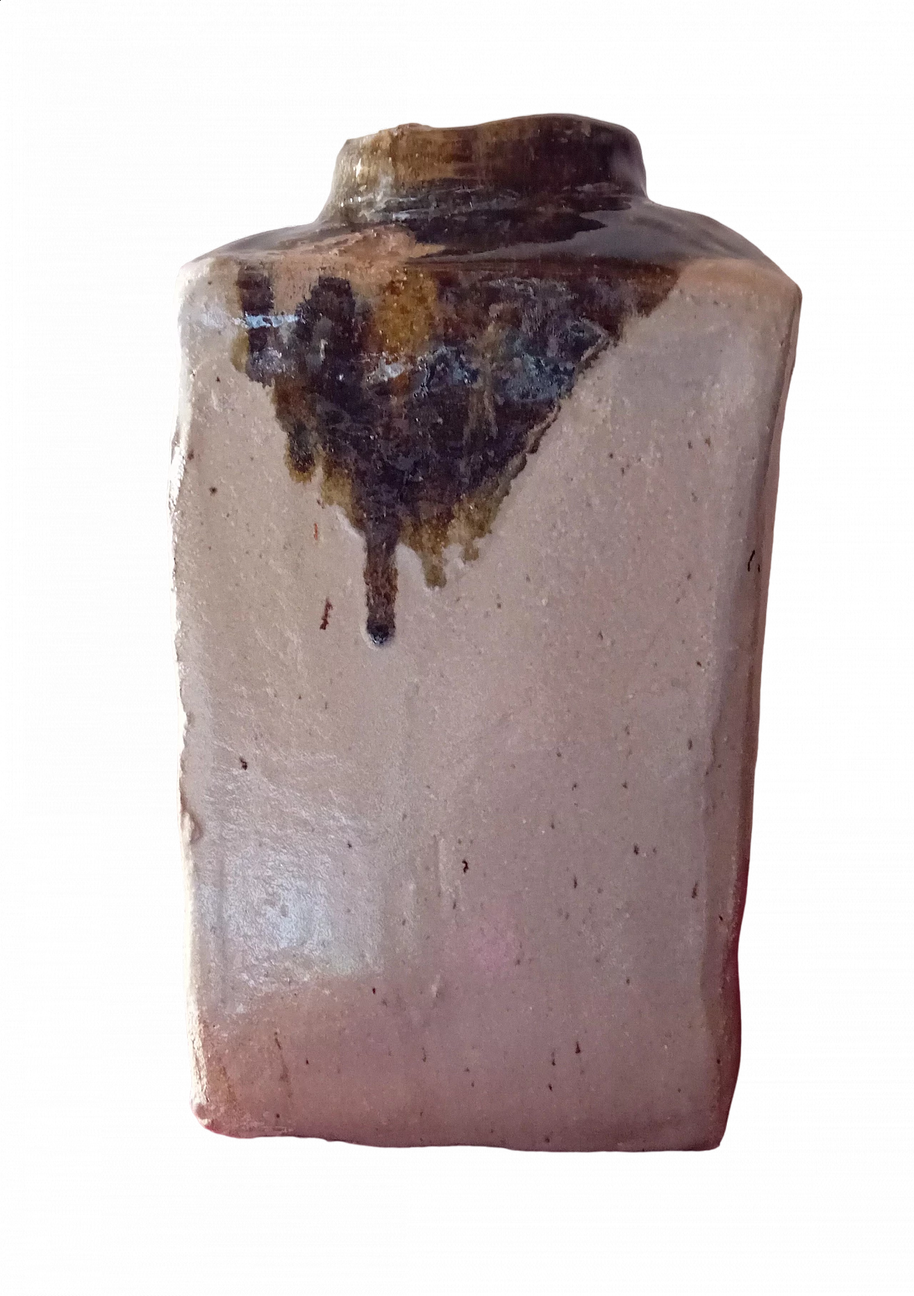 Vaso parallelepipedo in ceramica raku di Musiani Roberto, anni 2000 8