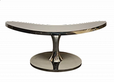 Tavolino in acciaio specchiato, anni '70