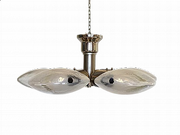 Steel and glass chandelier in the style of Carlo Nason, 1970s