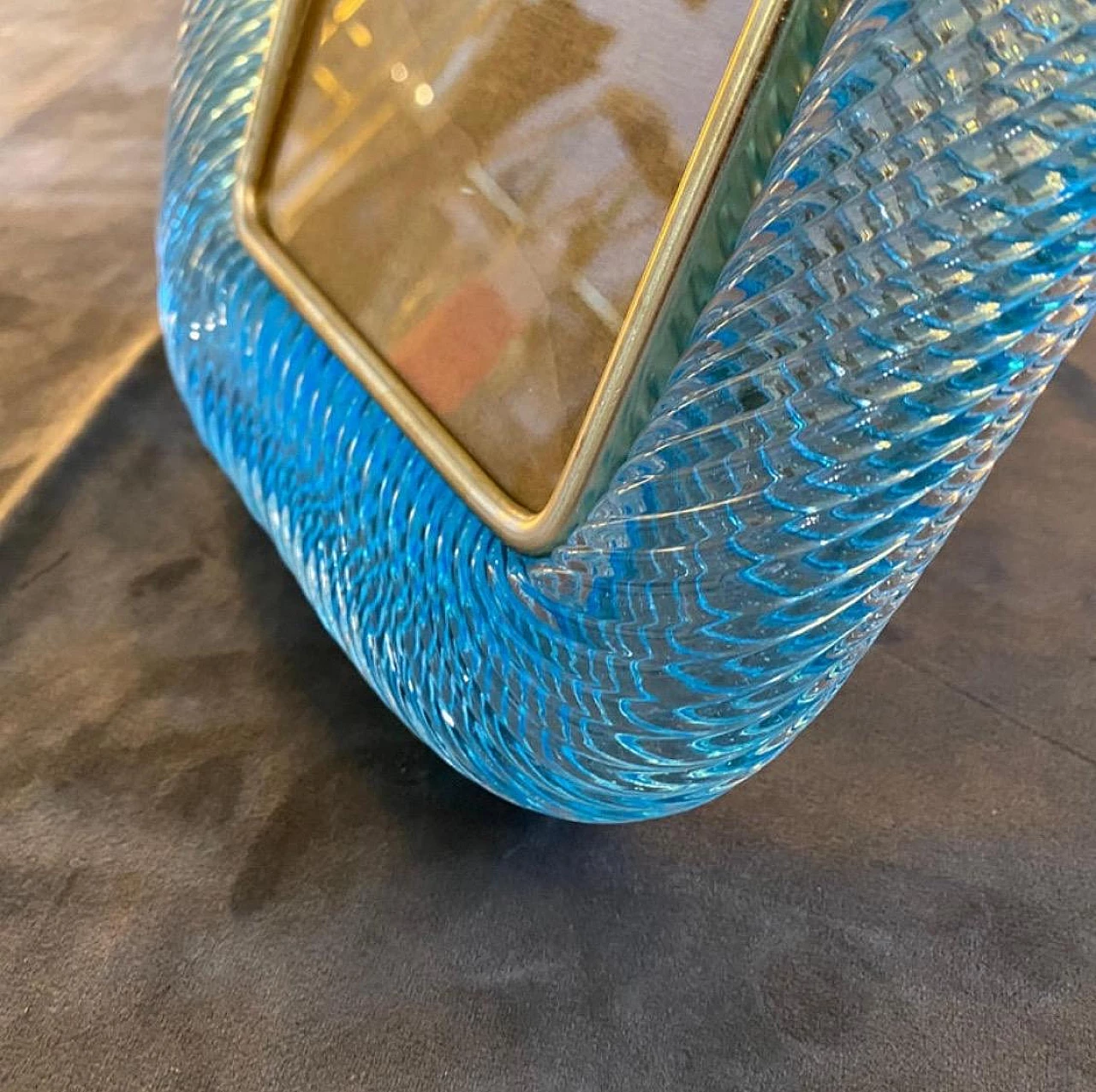 Barovier-style Murano glass and brass frame, 1980s 3