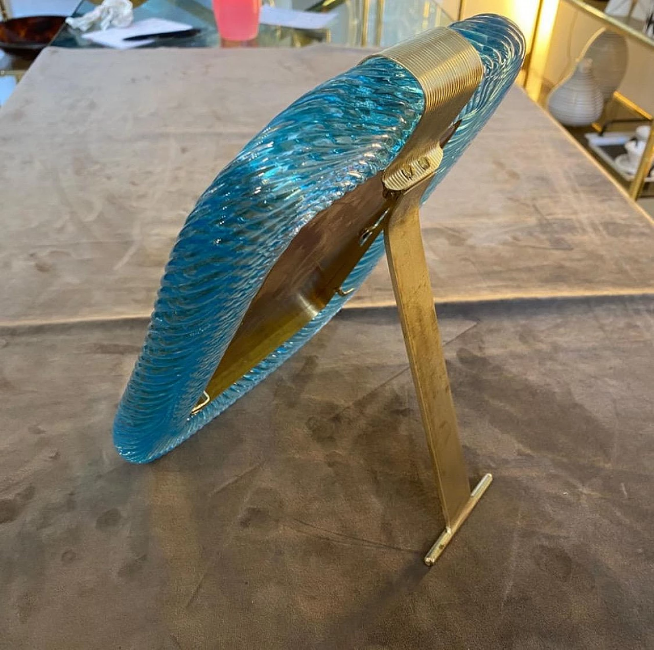 Barovier-style Murano glass and brass frame, 1980s 4