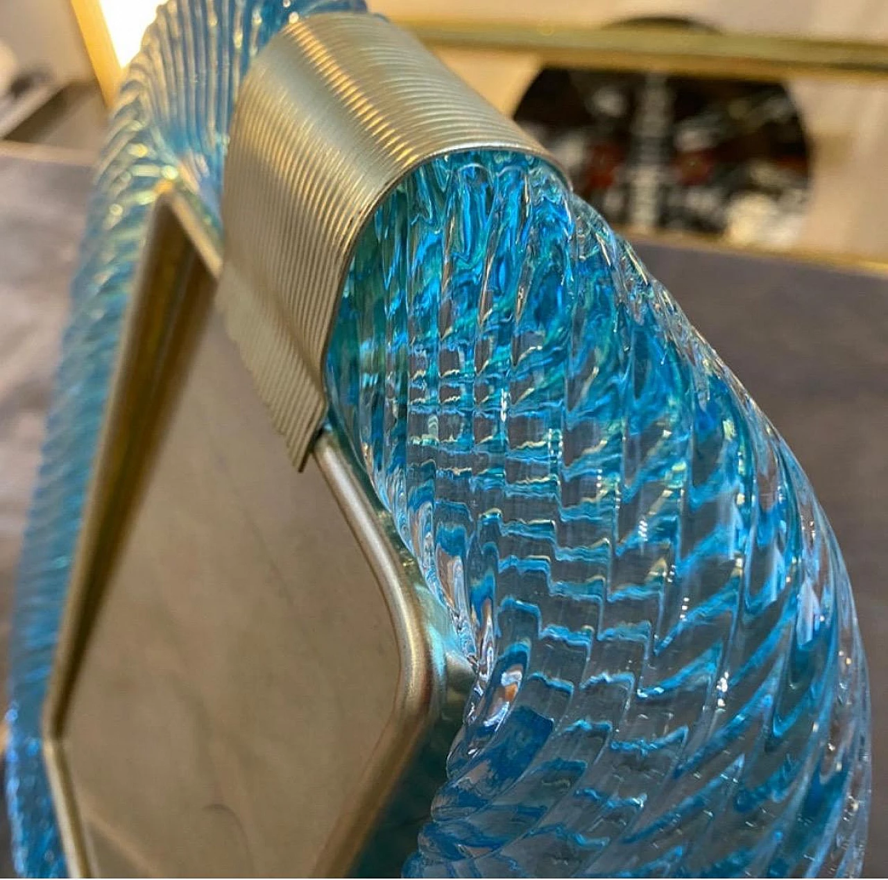 Barovier-style Murano glass and brass frame, 1980s 6