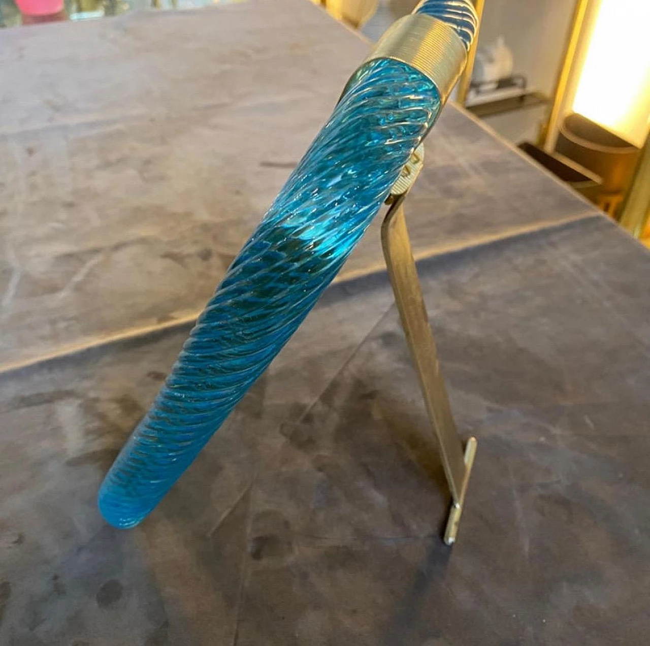 Barovier-style Murano glass and brass frame, 1980s 7