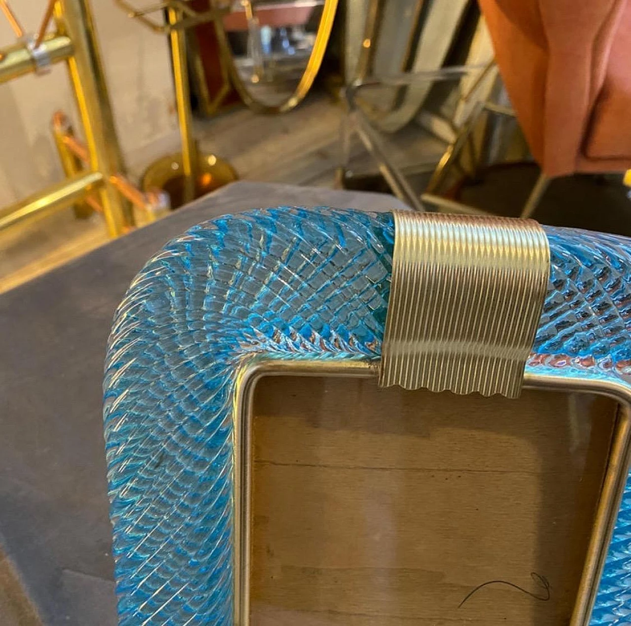 Barovier-style Murano glass and brass frame, 1980s 8