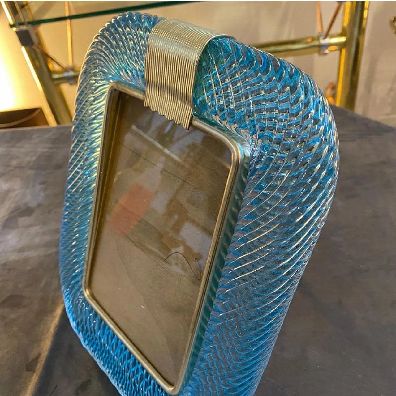 Barovier-style Murano glass and brass frame, 1980s 9