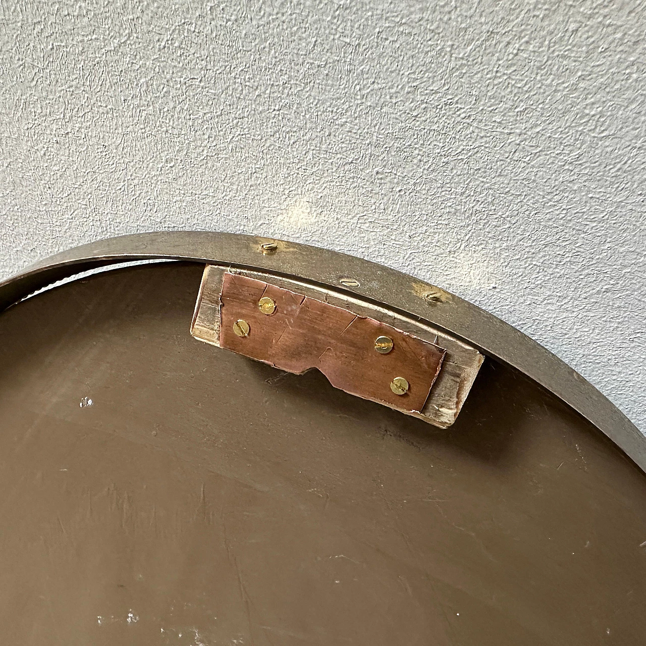 Specchio da parete ovale in ottone in stile Gio Ponti, anni '60 3