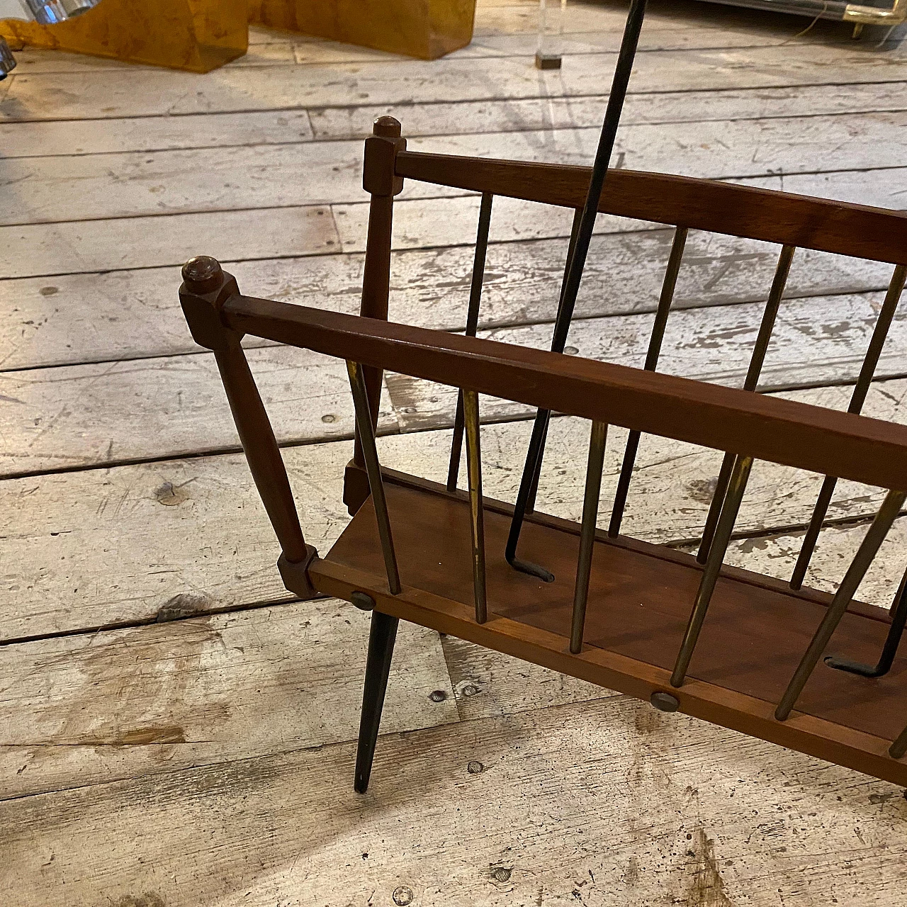 Teak and black painted iron magazine rack, 1960s 10