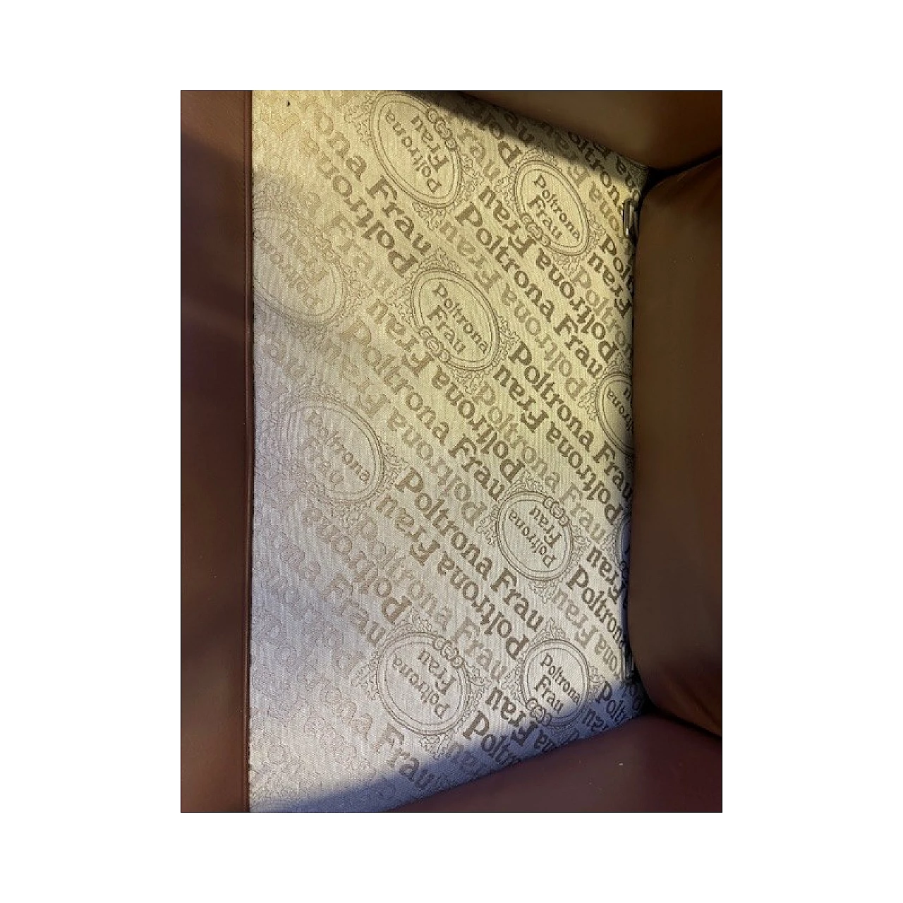 Coppia di poltrone in pelle marrone di Poltrona Frau, anni '70 5