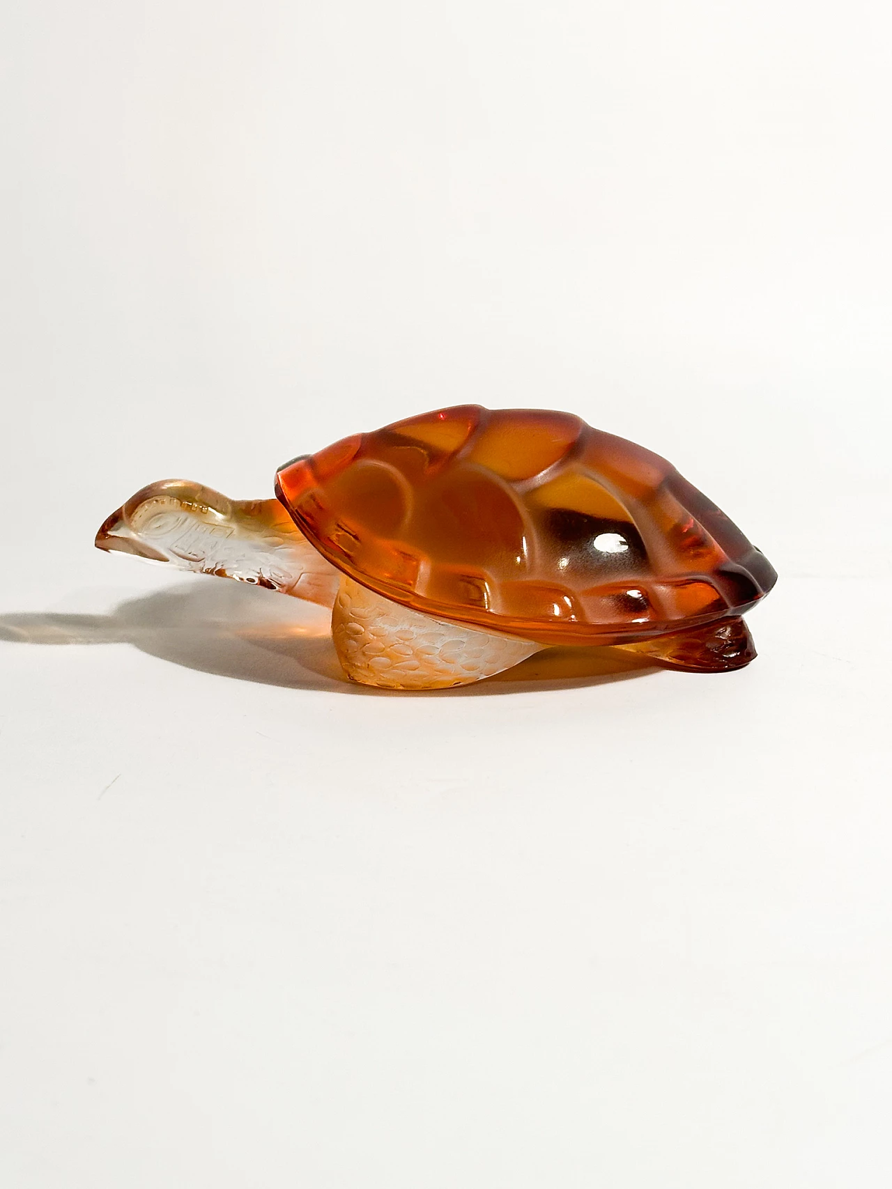 Orange Lalique crystal turtle, 1950s 2