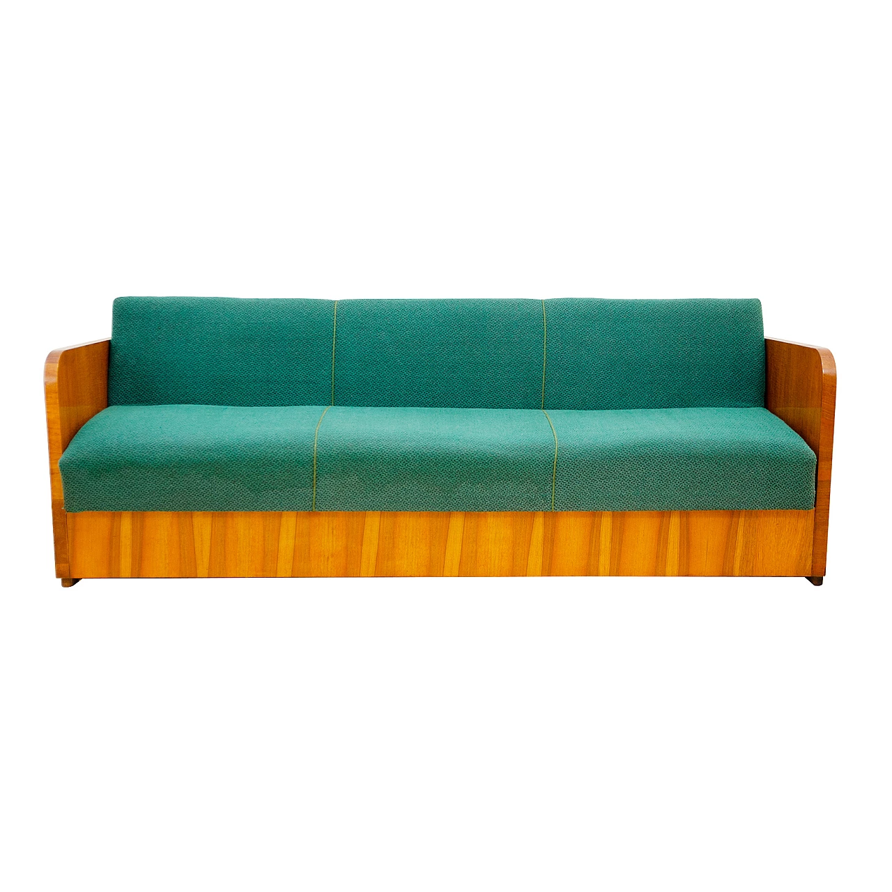 Art Deco wood and fabric sofa bed by UP Závody, 1950s 1