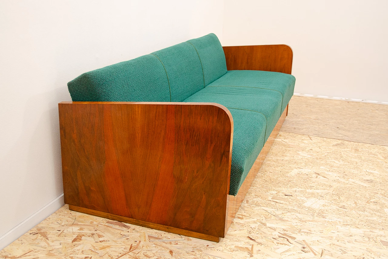 Art Deco wood and fabric sofa bed by UP Závody, 1950s 4