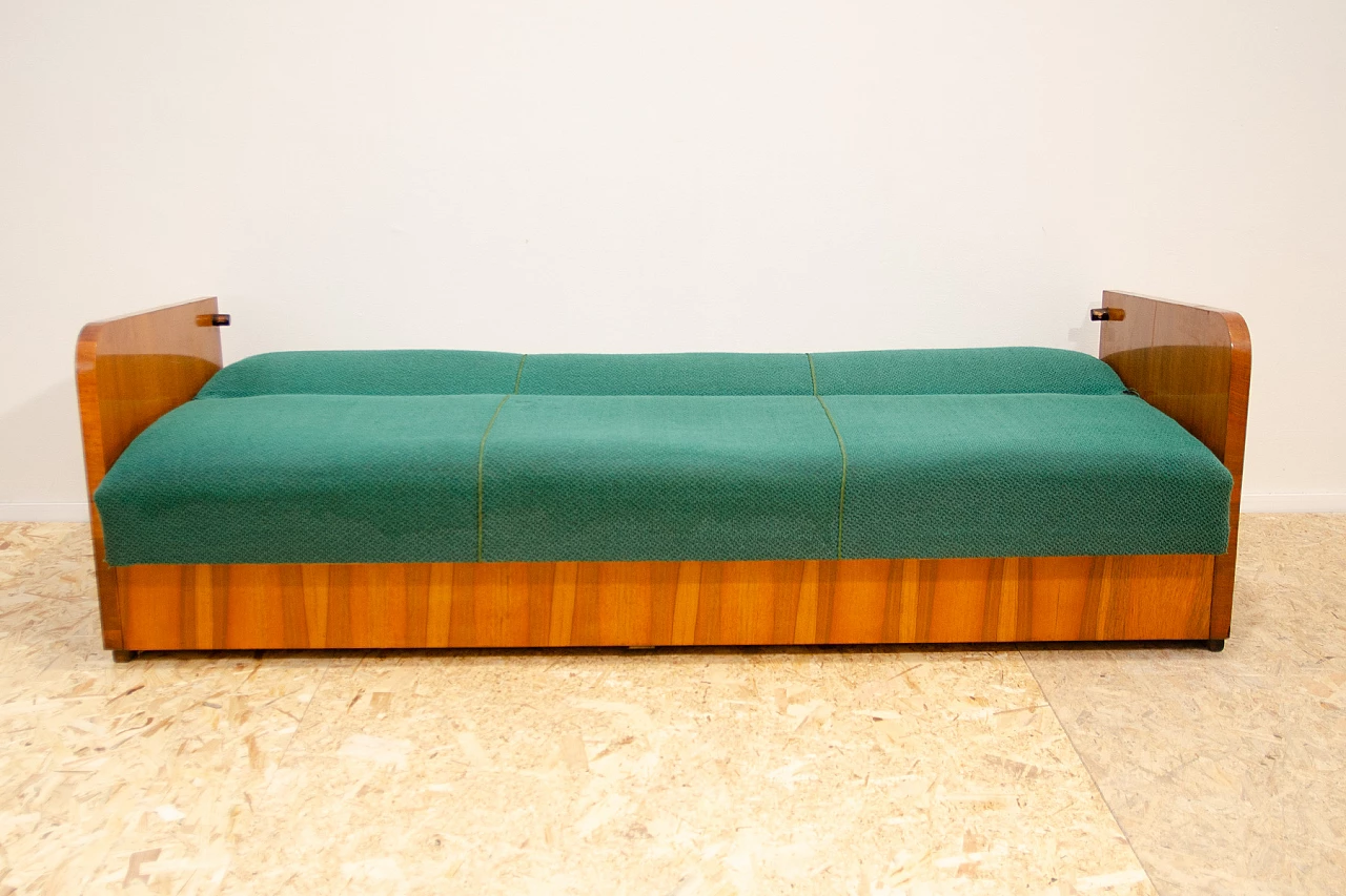 Art Deco wood and fabric sofa bed by UP Závody, 1950s 13