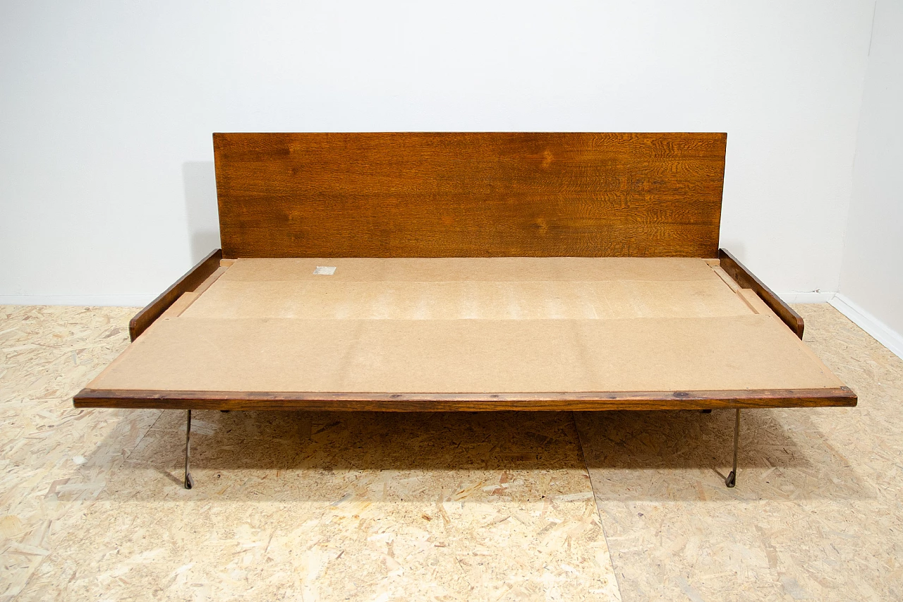 Beech and fabric sofa bed by Interiér Praha, 1960s 17