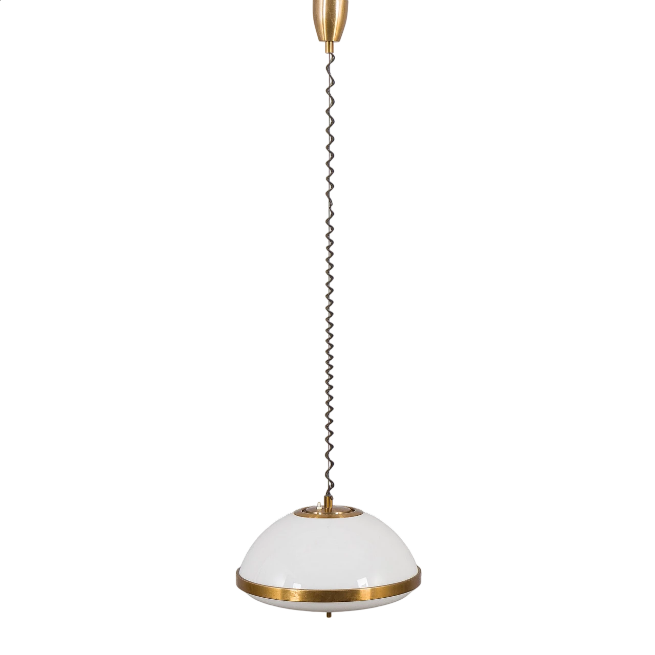 Brass-plated aluminum and acrylic hanging lamp, 1970s 8