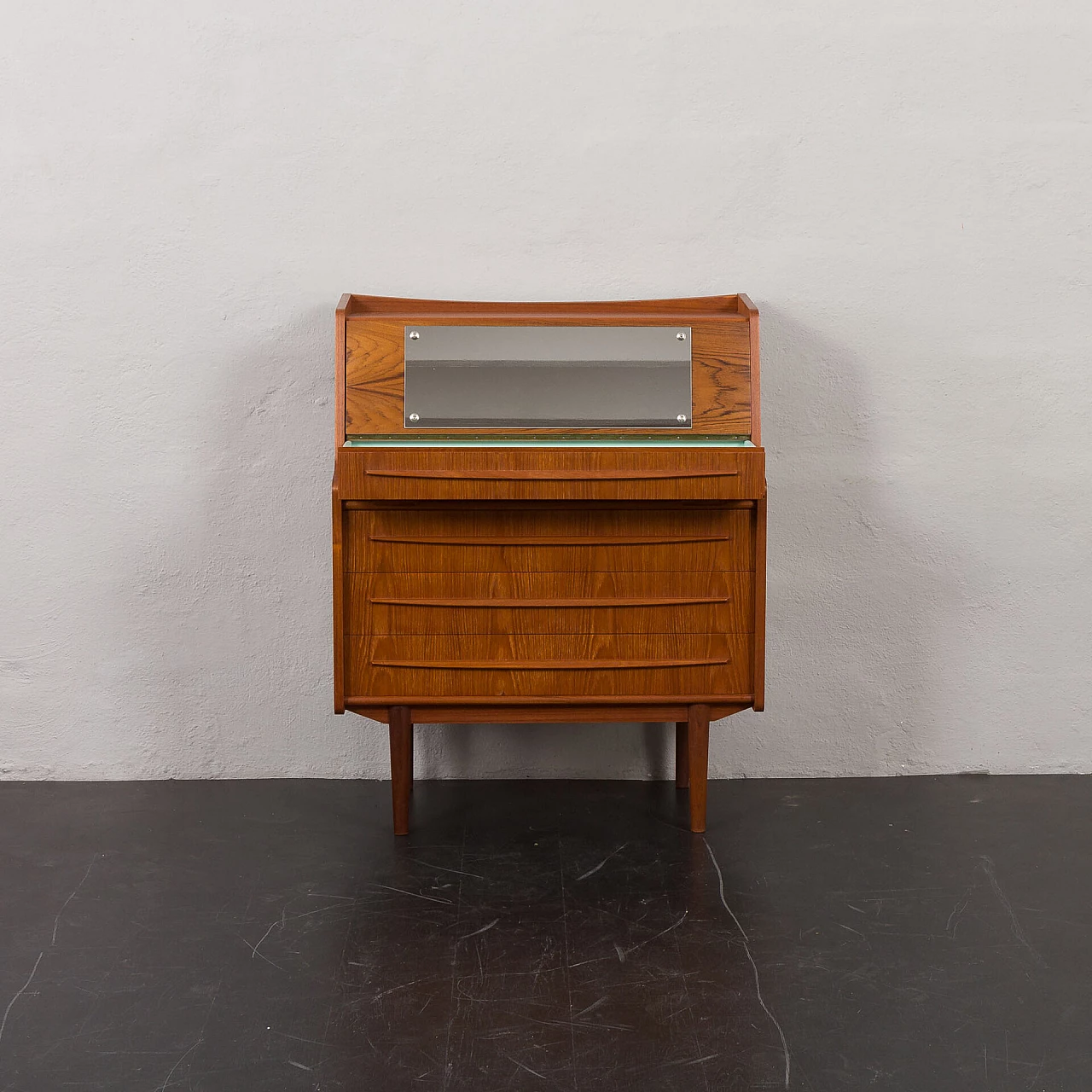 Danish secrétaire with extractable top and hidden mirror, 1960s 9