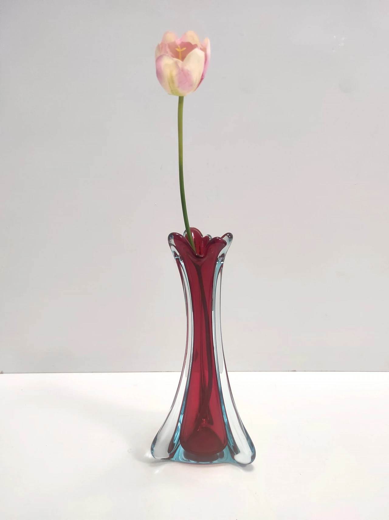Vaso in vetro di Murano attribuito a Flavio Poli, anni '60 2