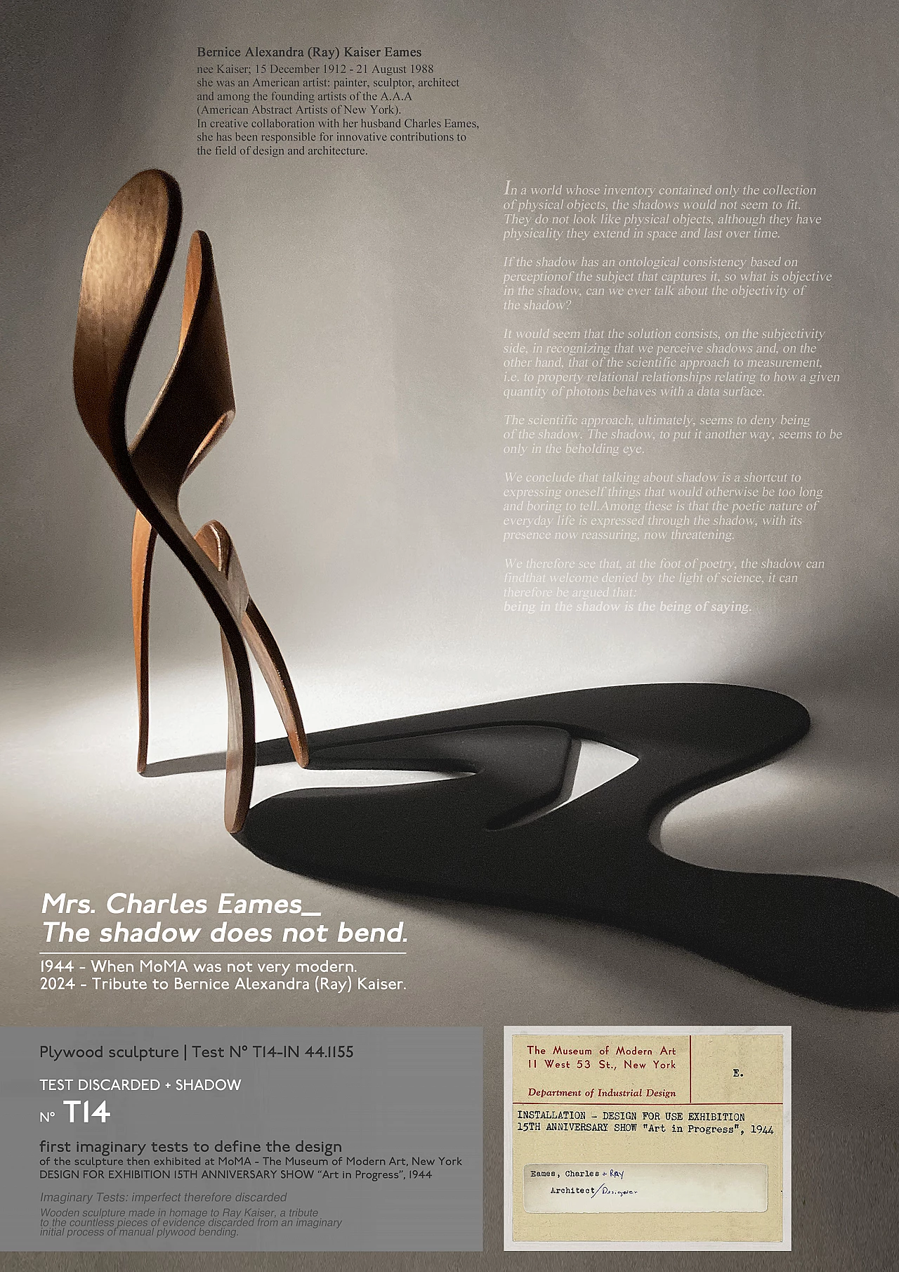Charles Eames_ L'ombra non si piega, scultura in compensato curvato 27