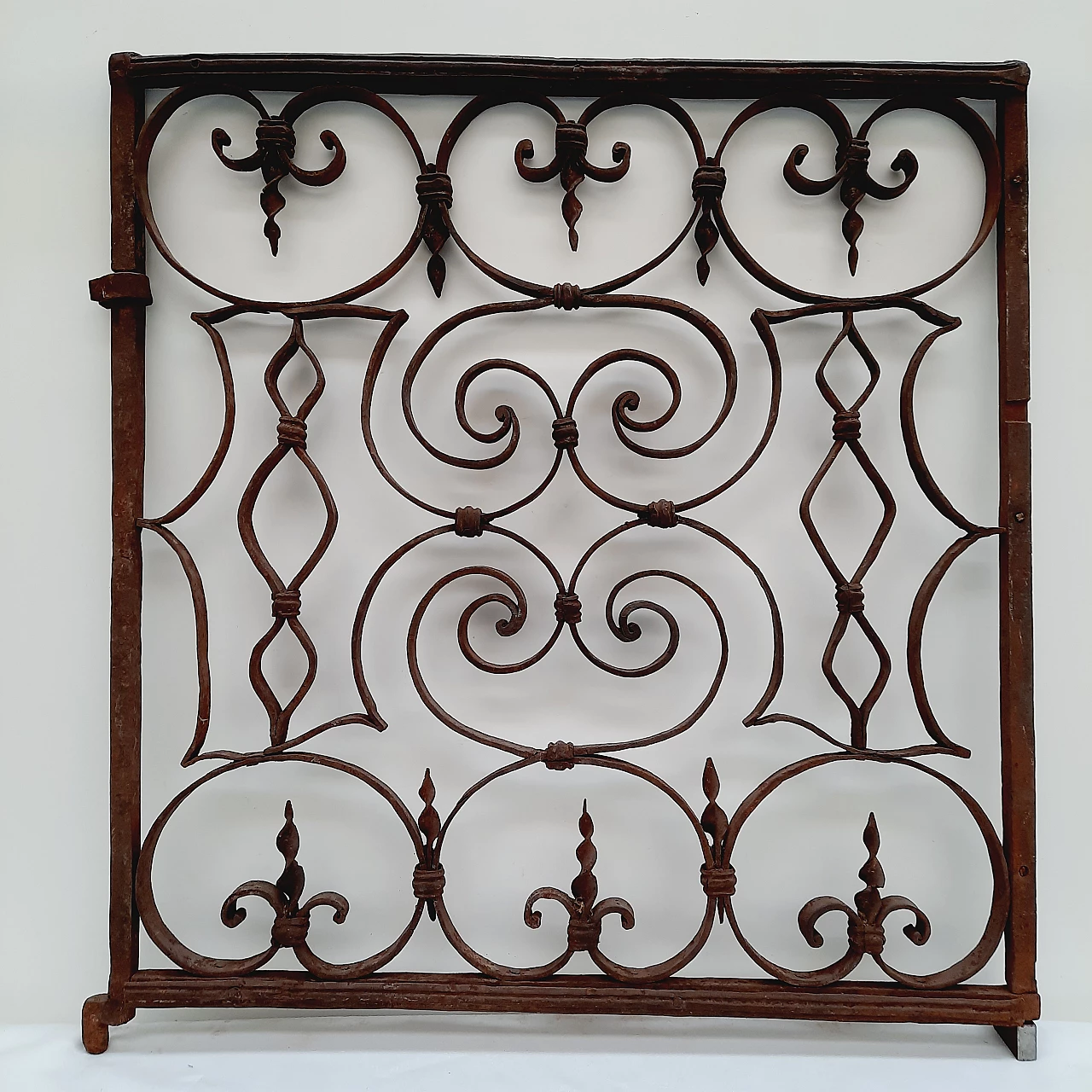 Wrought iron gate with forged curls and twists, 19th century 1