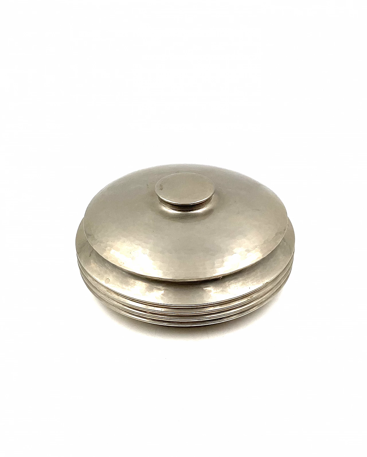 Silver-plated hand-hammered brass box by Zanetto, 1970s 5