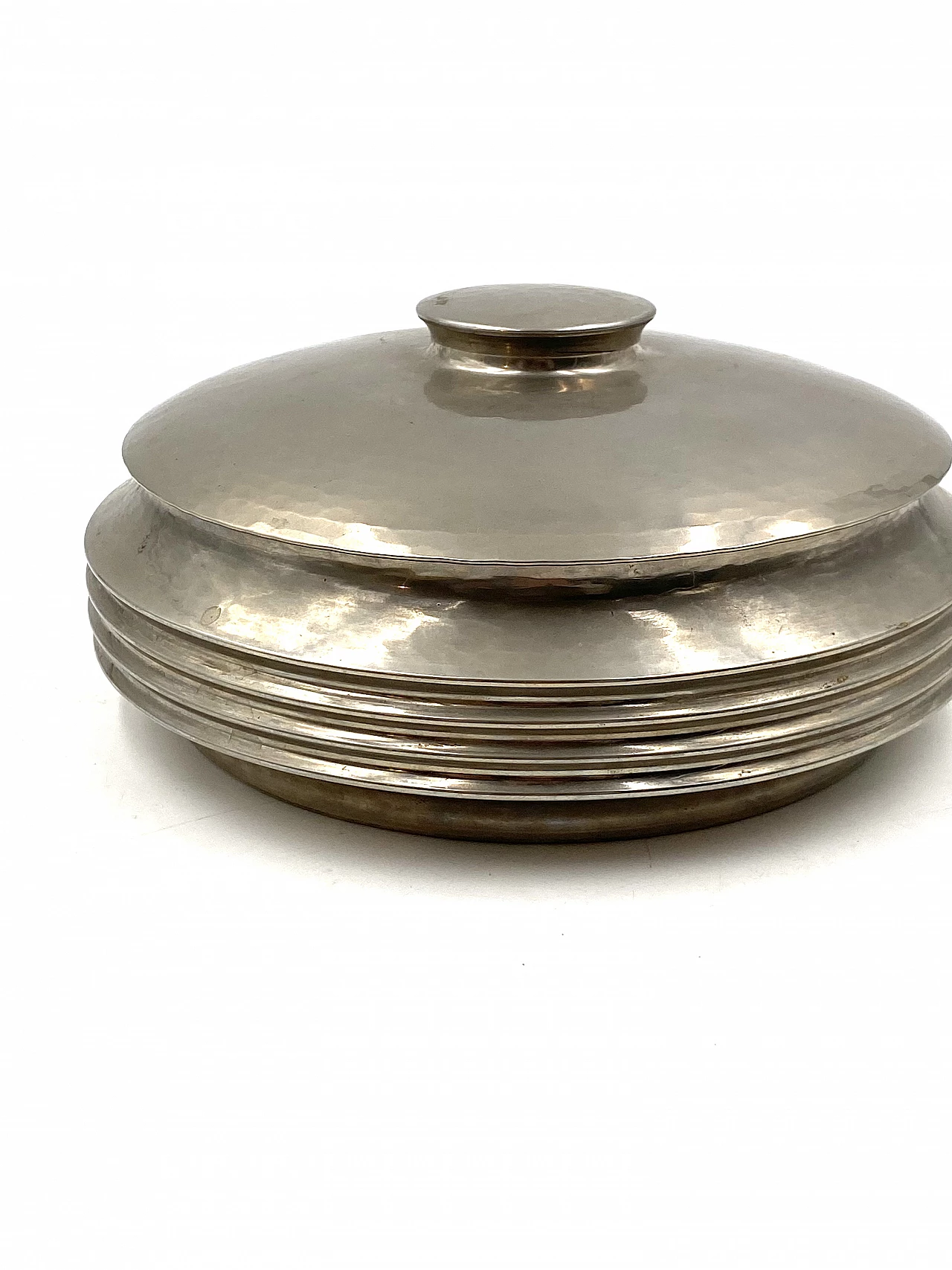 Silver-plated hand-hammered brass box by Zanetto, 1970s 7