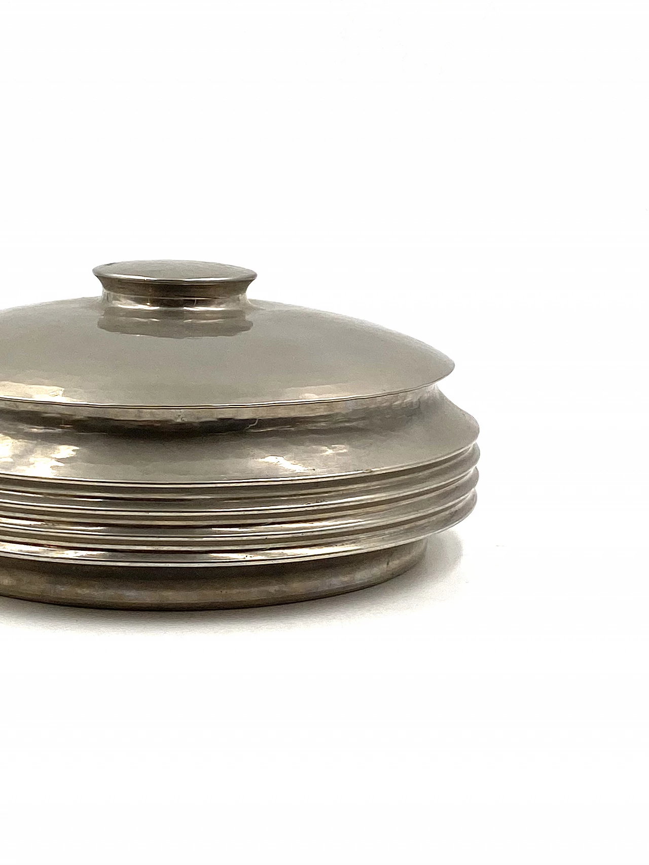 Silver-plated hand-hammered brass box by Zanetto, 1970s 9