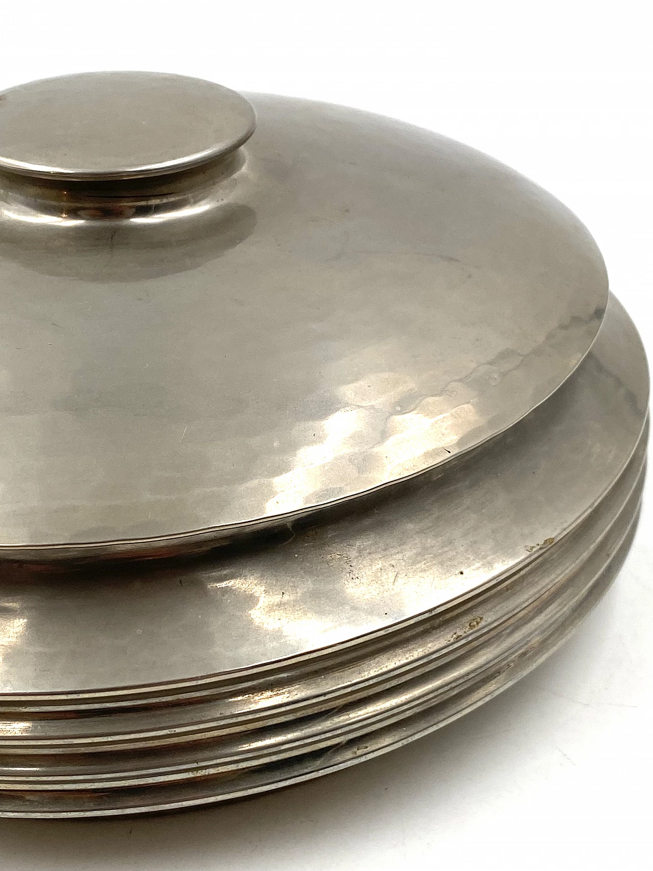 Silver-plated hand-hammered brass box by Zanetto, 1970s 11