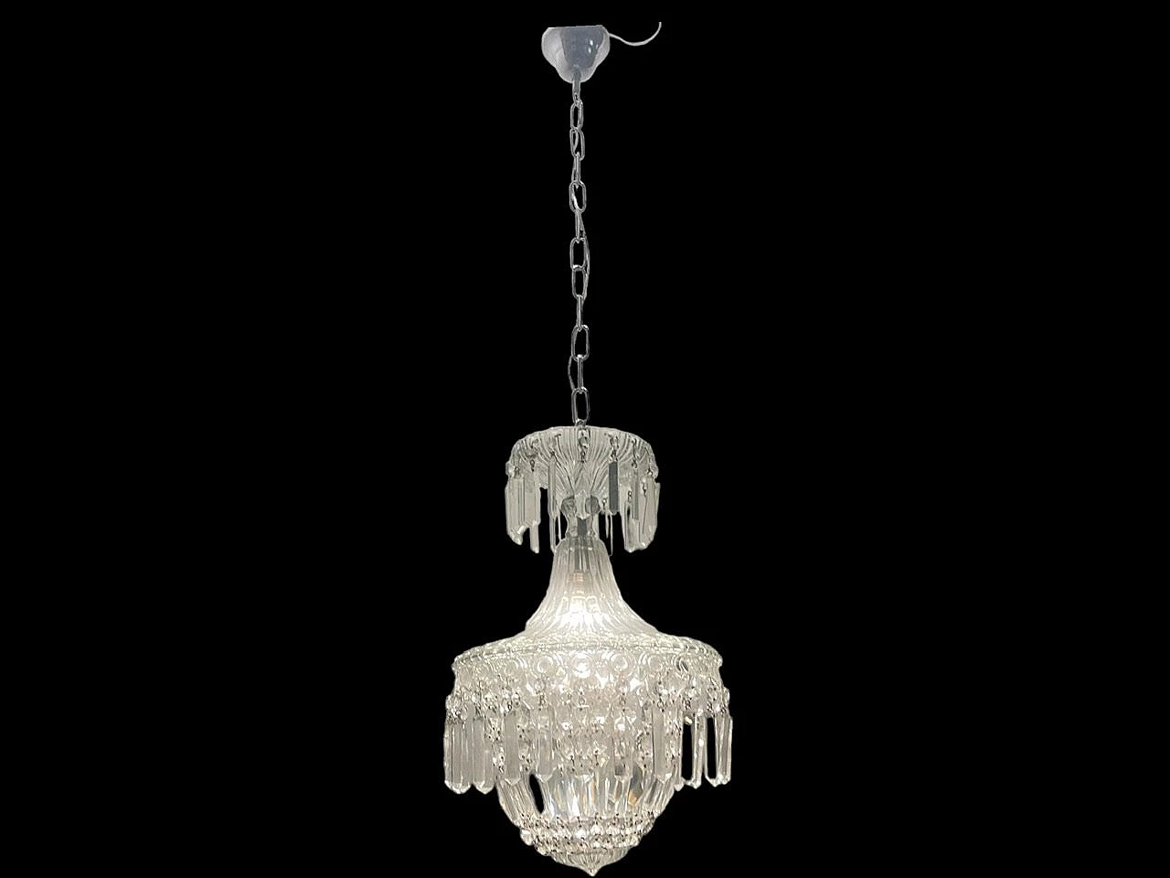 Murano glass and crystal ceiling lamp, 1950s 11