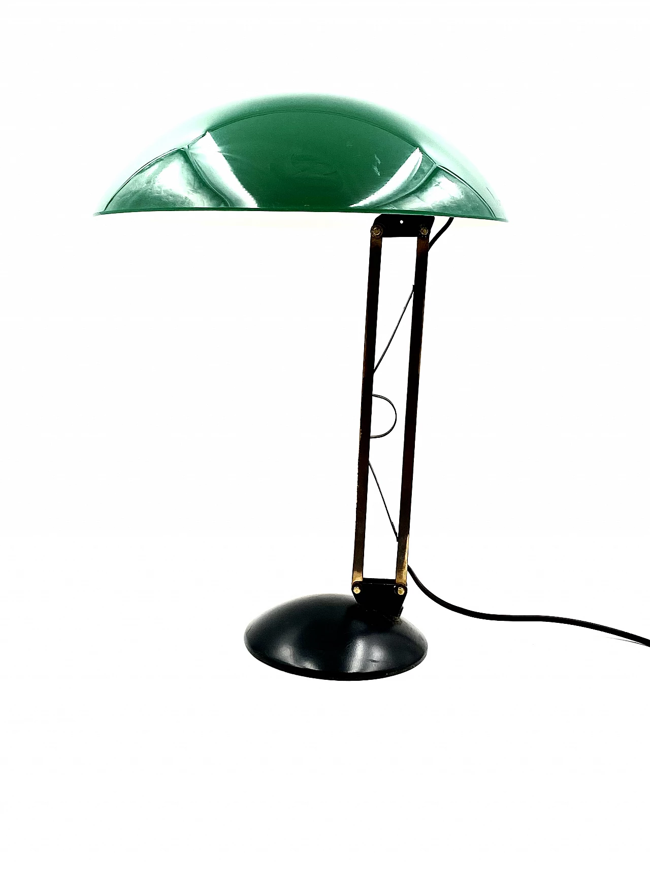 Green perspex, brass and aluminum table lamp, 1960s 15