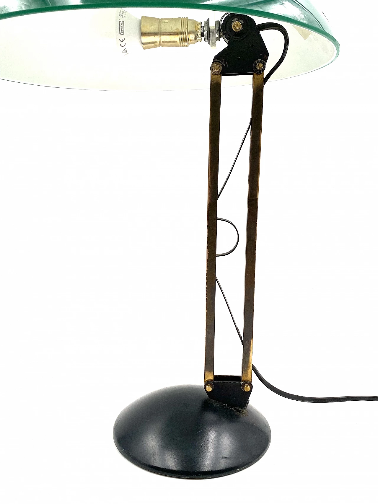 Green perspex, brass and aluminum table lamp, 1960s 18