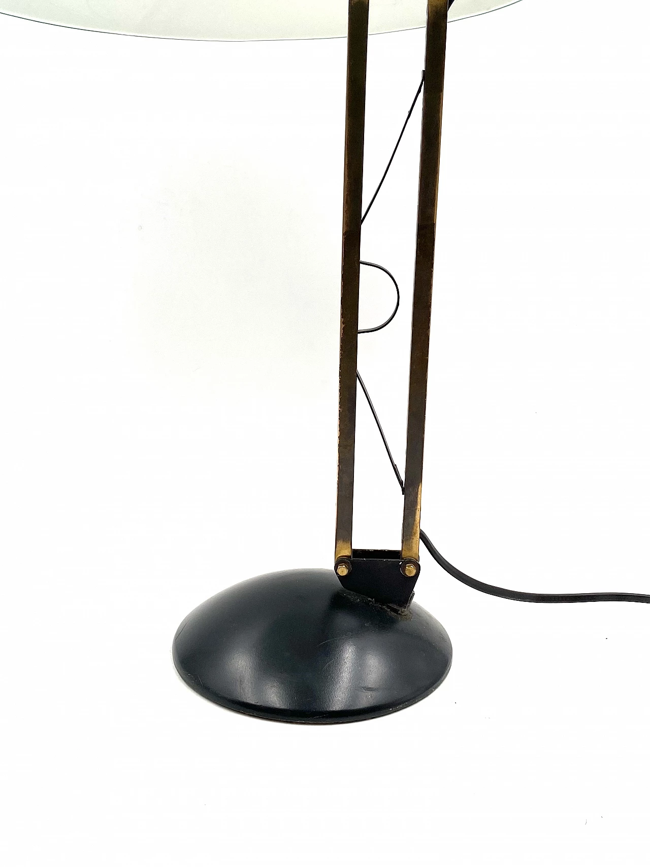 Green perspex, brass and aluminum table lamp, 1960s 19