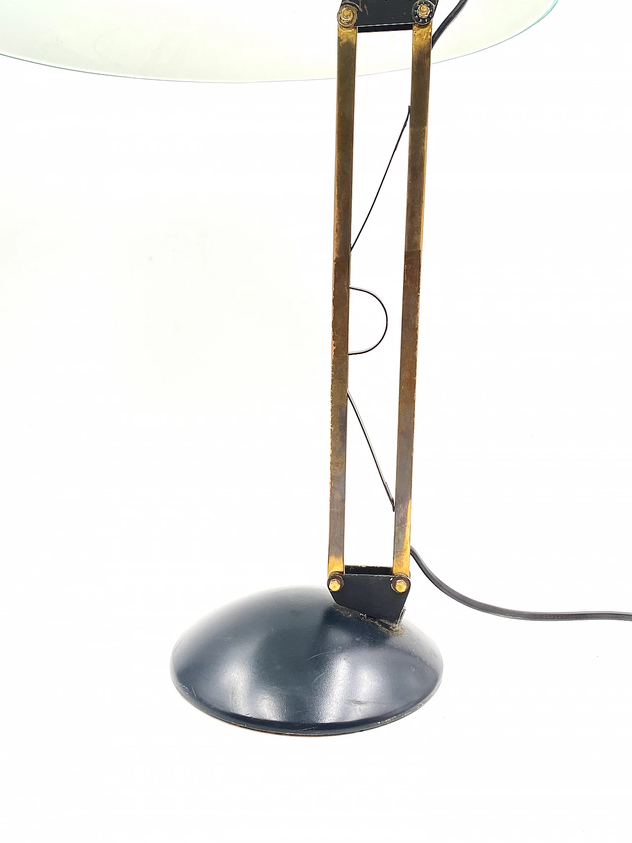 Green perspex, brass and aluminum table lamp, 1960s 20