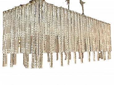 Rectangular Murano glass rod chandelier, 1980s