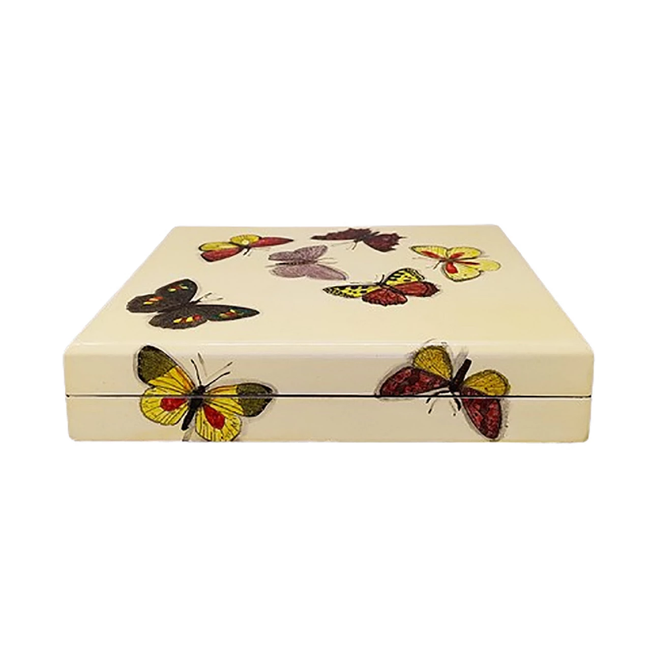 Walnut box with butterflies by Piero Fornasetti, 1970s 1