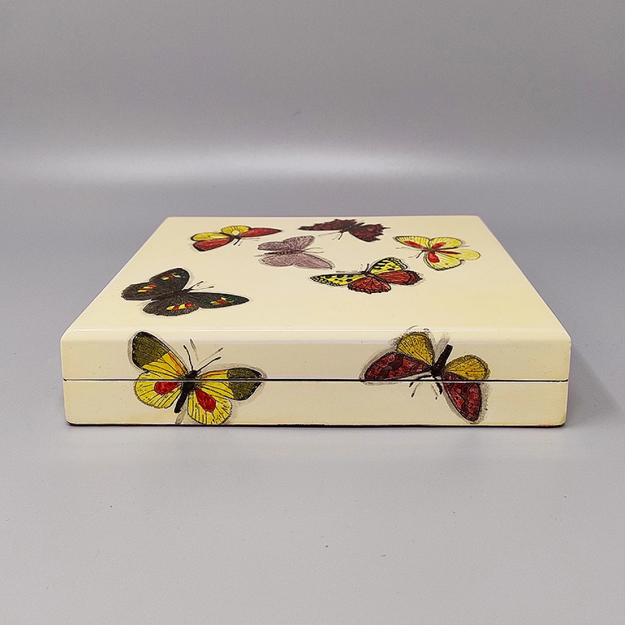 Walnut box with butterflies by Piero Fornasetti, 1970s 2