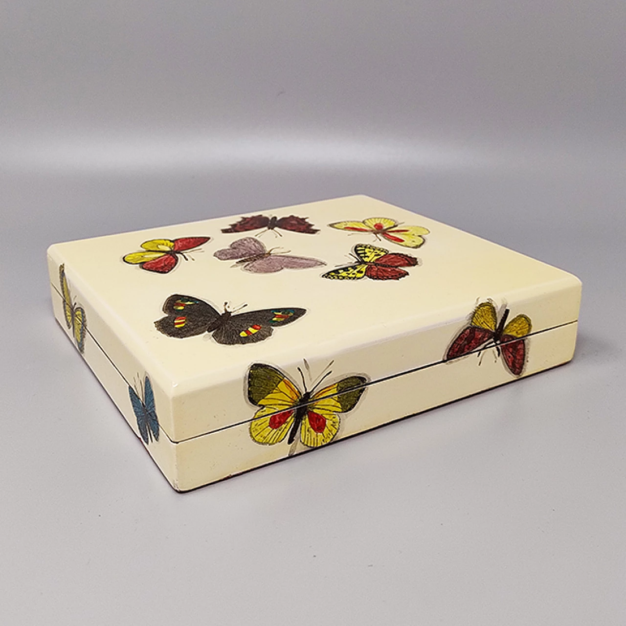 Walnut box with butterflies by Piero Fornasetti, 1970s 3