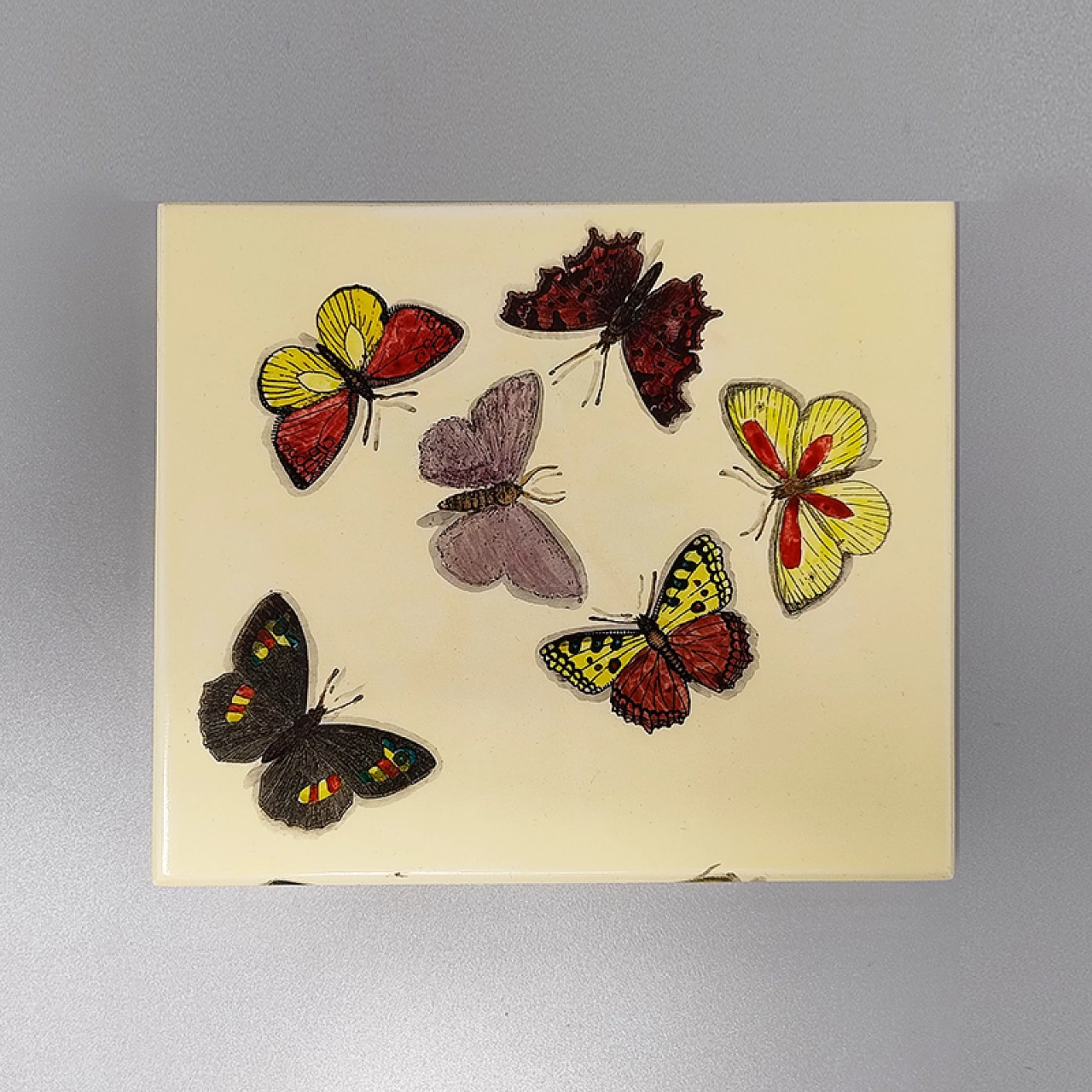 Walnut box with butterflies by Piero Fornasetti, 1970s 9