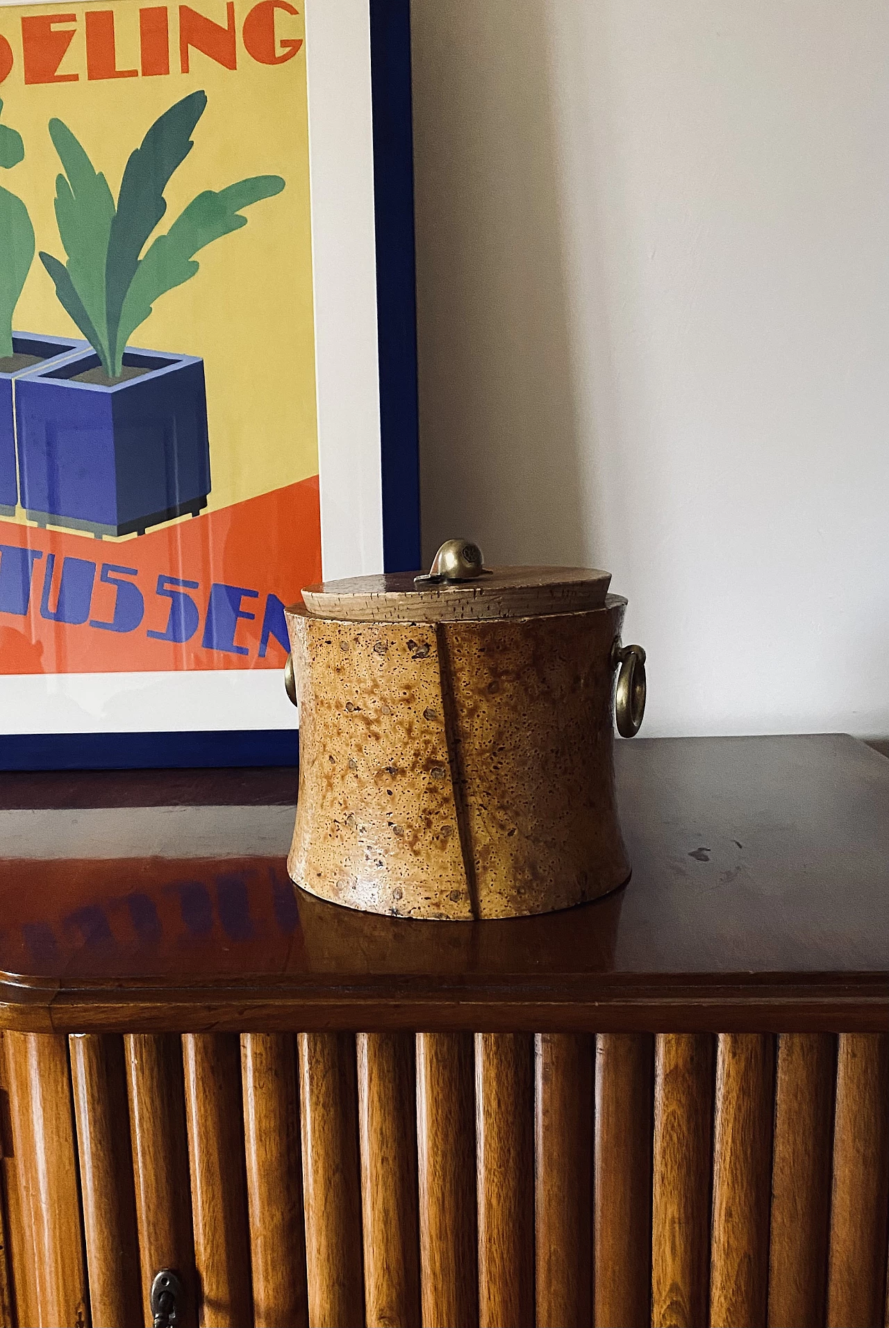 Cork and brass box, 1940s 23