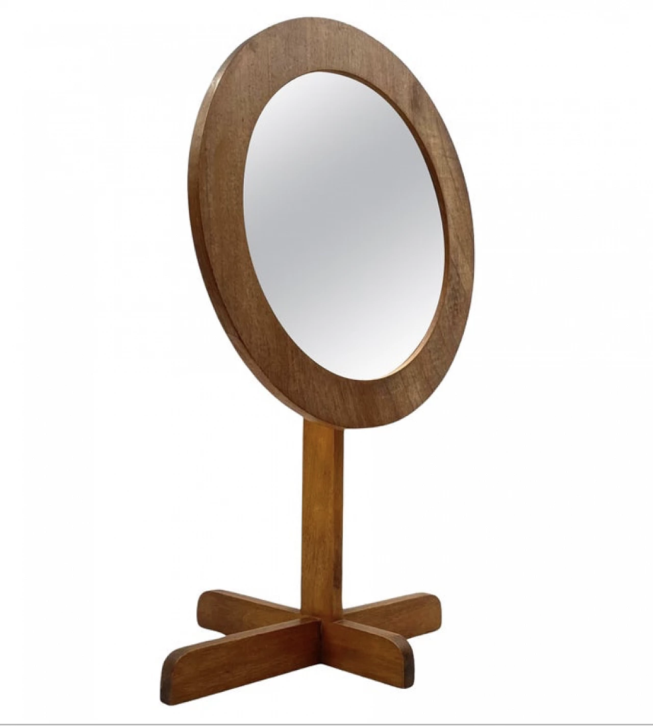 Specchio da tavolo in legno, anni '60 1