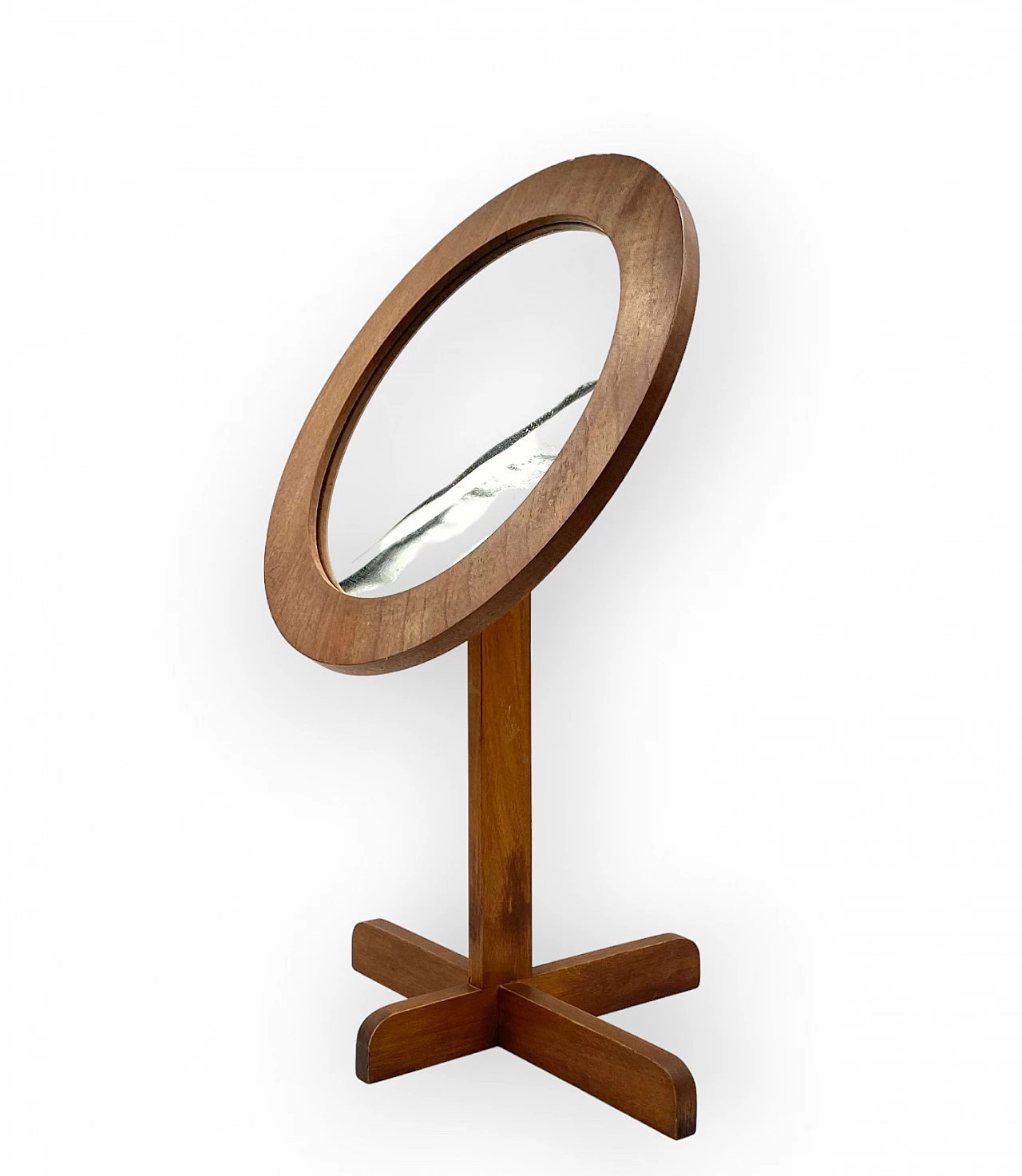 Specchio da tavolo in legno, anni '60 5