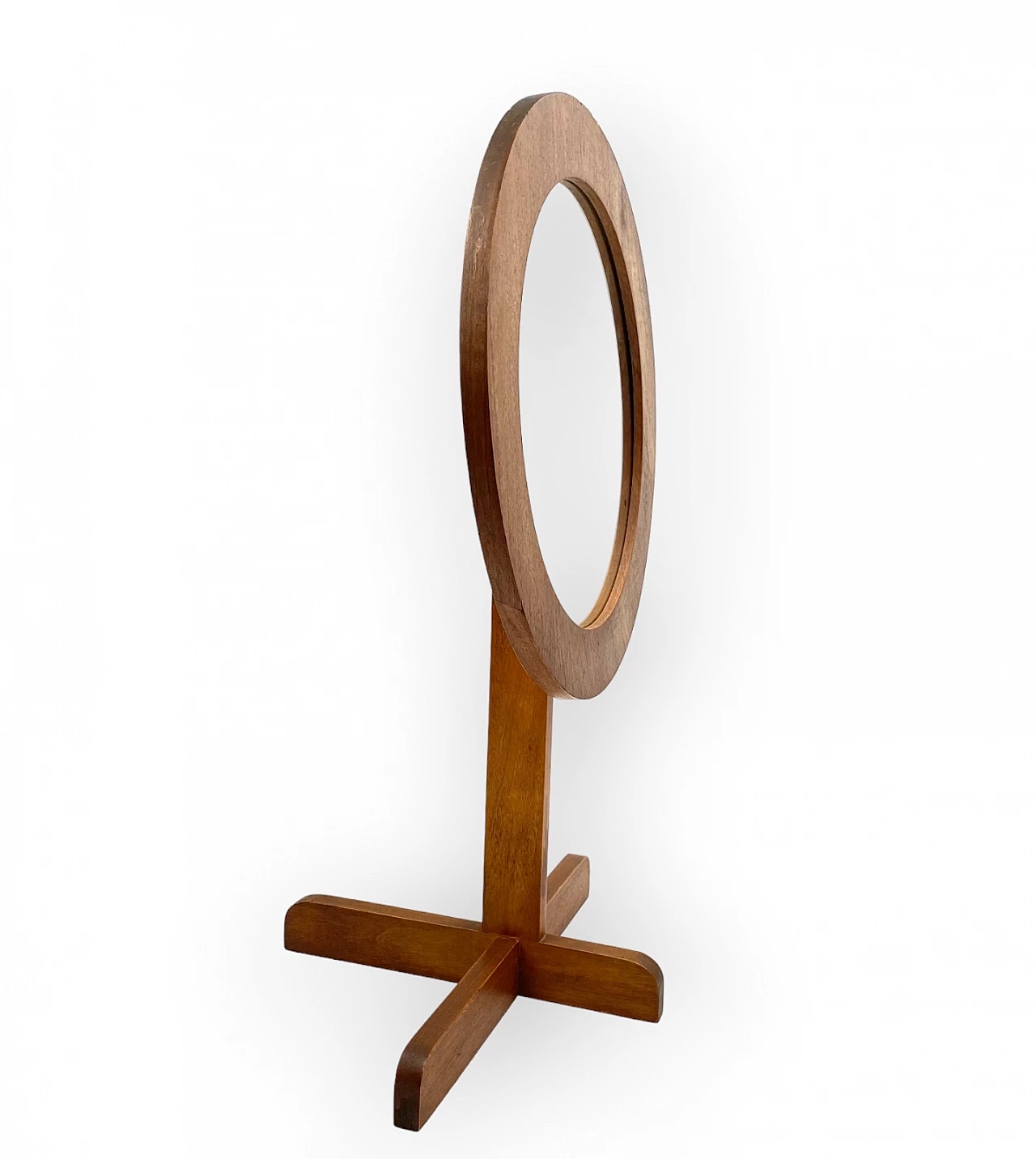 Specchio da tavolo in legno, anni '60 11