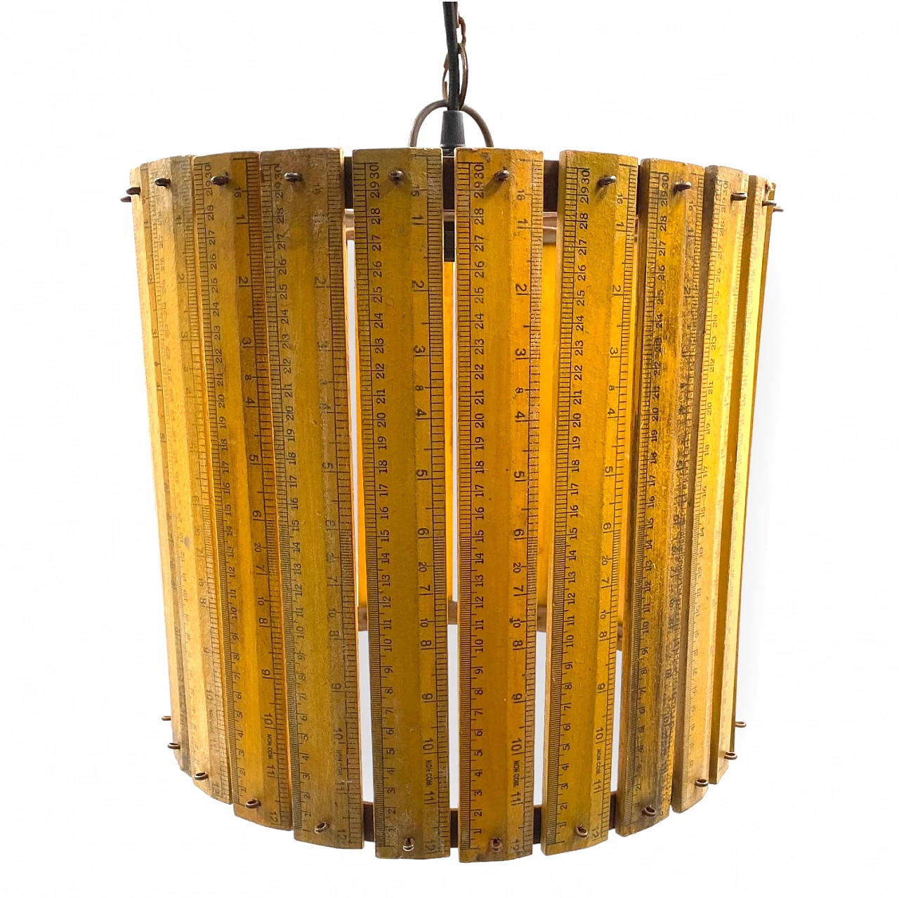 Handcrafted chandelier with rulers, 1960s 1