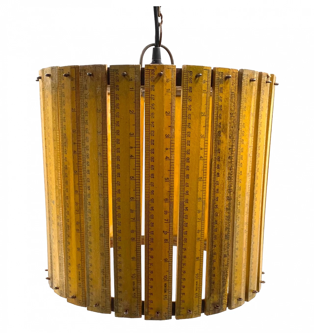 Handcrafted chandelier with rulers, 1960s 4