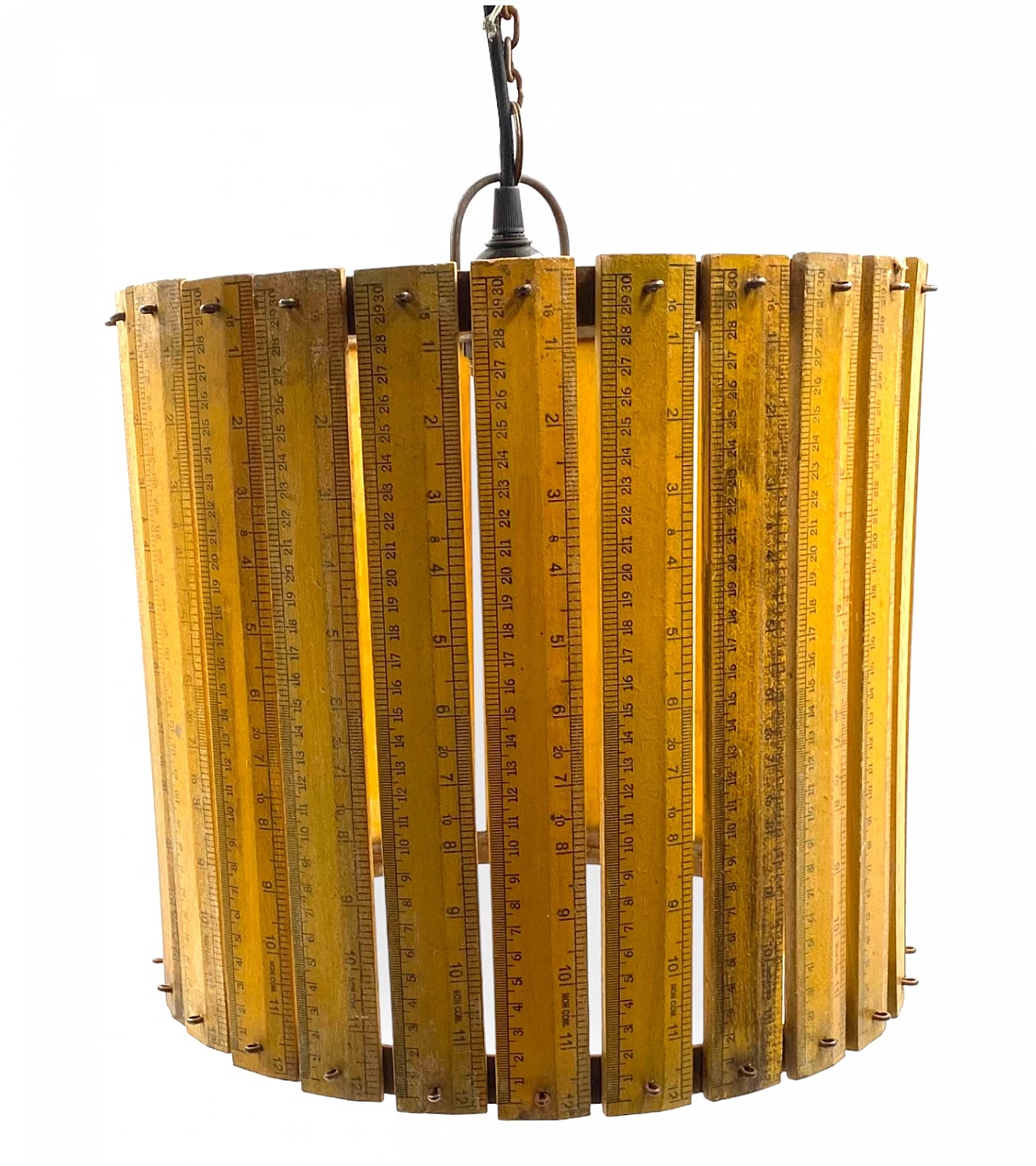 Handcrafted chandelier with rulers, 1960s 5