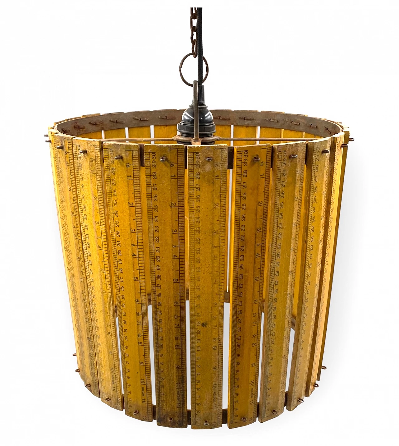 Handcrafted chandelier with rulers, 1960s 6